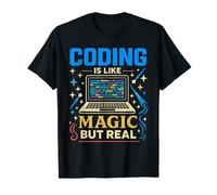 Coding is Like Magic But Real Coder Computer Science Coding T-Shirt