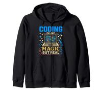 Coding is Like Magic But Real Coder Computer Science Coding Zip Hoodie