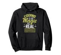 Coding is Like Magic but Real Pullover Hoodie