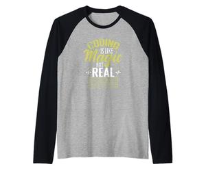 Coding is Like Magic but Real Raglan Baseball Tee
