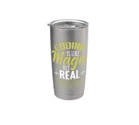 Coding is Like Magic but Real Stainless Steel Insulated Tumbler
