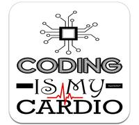 Coding Is My Cardio Funny Software Engineer Christmas or Birthday Gift. Drinks Coaster for SQL Developer Computer Science Student, Software Engineer and Programmer. Geeky Office Decor.