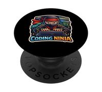 Coding Ninja Funny Coder Programmer Computer Engineer IT Fun PopSockets Adhesive PopGrip
