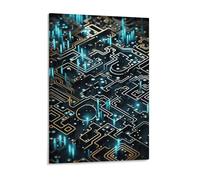 Coding Pattern Canvas Wall Art for Bedroom 12x16inch Canvas Prints Artwork for Walls Modern Picture Artwork Painting for Living Room Aesthetic Wall Paintings for Bathroom Kitchen Office Decor