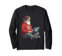Coding Santa Christmas Graphic Programmer Software Engineer Long Sleeve T-Shirt