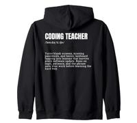 Coding Teacher Definition Funny Programmer Instructor Zip Hoodie