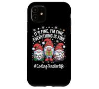 Coding Teacher Gnome Everything Is Fine Funny Christmas Case for iPhone 11