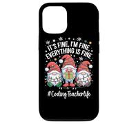 Coding Teacher Gnome Everything Is Fine Funny Christmas Case for iPhone 12/12 Pro