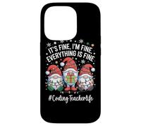 Coding Teacher Gnome Everything Is Fine Funny Christmas Case for iPhone 14 Pro