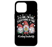 Coding Teacher Gnome Everything Is Fine Funny Christmas Case for iPhone 16 Pro Max