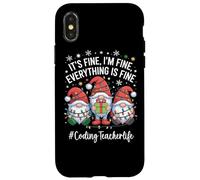 Coding Teacher Gnome Everything Is Fine Funny Christmas Case for iPhone X/XS