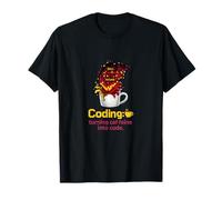 Coding Turning Caffeine Into Code Programmer Humor T-Shirt