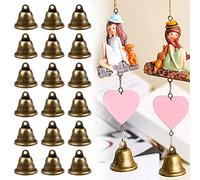 CODIRATO 35 PCS Vintage Bronze Craft Jingle Bells Mini Bronze Small Jingle Mini Hanging Bells Bronzes Vintage Hanging Bell for Home Decorations, Crafts, Aeolian Making (30mm)