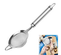 CODIRATO Stainless Steel Fine Mesh Strainers, Mini Fine Mesh Sieve Tea Strainers Kitchen Colander Sieve Fine Mesh Sieve with Long Handle Strainer Skimmer Spoon for Kitchen Frying Hot Pot (26 * 8cm)