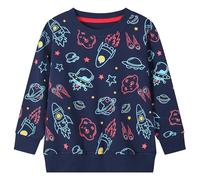 Codkkre Boys Sweatshirts Toddler Boy Pullover Jumper Crew neck Cotton Tops for Kids Toddler Boys Clothes, 6 Years, Rocket/Dark Blue