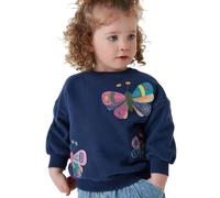 Codkkre Girls Sweatshirt Cotton Pullover Unicorn Jumper Crew Neck Long Sleeve Tops for Toddler, Little Girl, 4 Years, Butterfly/Dark Blue
