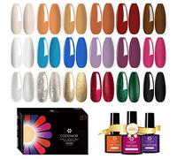 CODOMOR 21pcs Gel Nail Polish Set, Classic Everyday Collection Glitter Nail Polish Set with Base Coat, No Rub Matte Top Coat, Soakable UV LED Nail Polish Gel Gift for Women(7.5ml)