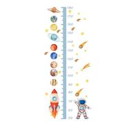 Codulu Astronaut Planet Rocket Universe Height Chart Wall Stickers | Wall Decals Watercolor Wall Decor for Girls Boys Kids Bedroom Living Room Kindergarten Background
