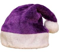 Codulu Christmas Hat Santa Hat Plush Beanie Xmas Hat for Christmas Eve New Year Festive Party Holiday Supplies Adults Unisex -Purple