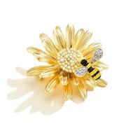 Codulu Chrysanthemum Bee Brooch Chrysanthemum Bee Pin with Rhinestone for Man Women Boys Girls Gift