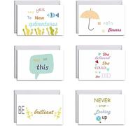 Codulu Inspirational Greeting Cards Multipack Positive Affirmation Cards Motivational Folding Cards with Envelopes for Kids Adult Friends Notelets Set 6pcs 10 * 15cm