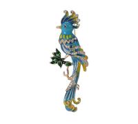 Codulu Long Tailed Parrot Brooch with Rhinestone - Bird Pin for Man Women Boys Girls Gift-B