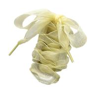 Codulu Organza Ribbon Shoelaces Flat Chiffon Shoe Laces 2.5cm Wide Shoestrings for Women Girls Skate Sport Shoes Casual Shoes-140CM-Yellow