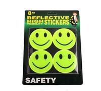 Codulu Smiley Face Reflective Stickers,Self-Adhesive Visibility Safety Decals for Night Cycling,Bikes,Motorcycles,Helmets and Backpacks,Waterproof,8 Pcs/Set