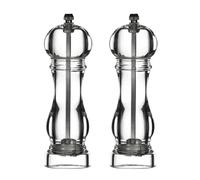 Cody Acrylic Salt and Pepper Mill Set Clear Grinder Shakers Small Kitchen Pair