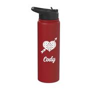 Cody Cupid Heart with Arrow Cute Love Name Cody Stainless Steel Insulated Water Bottle