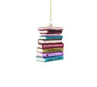 Cody Foster & Co Banned Books Glass Ornament, Stack of Books Design