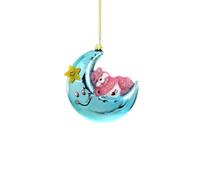 Cody Foster & Co Bedtime Sleepy Care Bear on Moon Retro Glass Christmas Ornament