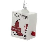 Cody Foster & Co Cardboardeaux Boxed Wine Glass Christmas Ornament, 3 1/2 inches