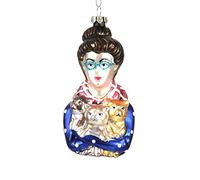 Cody Foster & Co Cody Foster Crazy Cat Lady Quirky 4.5 Glass Christmas Ornament, Multi