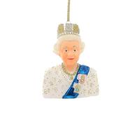 Cody Foster & Co Queen Elizabeth II British UK Royal Dress Glass Christmas Ornament, Multi