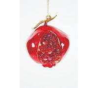 Cody Foster Red Jeweled Pomegranate Faux Food Fruit 4 Christmas Ornament, Multi
