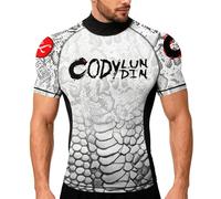 Cody Lundin Men Compression Short Sleeve Shirt High Neck Quickly Dry Workout Tops Running Athletic Sport Biking Gym Baselayer