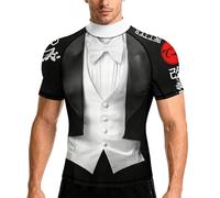 Cody Lundin Men Compression Short Sleeve Shirt High Neck Quickly Dry Workout Tops Running Athletic Sport Biking Gym Baselayer
