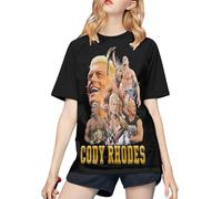Cody Wrestler Rhodes Women's Baseball Tee - American Nightmare Wrestling Design Shirt - Casual Short Sleeve T-Shirt for WWE & AEW Fans - Gift for Women X-Large