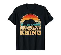 Coelodonta Woolly Rhino - Vintage Sunset Paleontologist T-Shirt