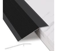 Coengwui Aluminum Floor Transition Trim for Doorways, Thresholds, Ramps, Tiles and Laminate Planks, Bridges Heights from 0.3 to 1.6 Inches (2.9ft x 3.9in, Matte Black)