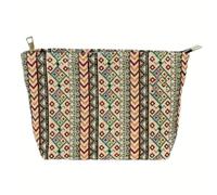 COENVYLIV Cosmetic Bag Delicate Floral Canvas Makeup Bag with Zipper Large Capacity Toiletry Organizer Bag for Women Girls Travel Trips Vacation, Bohemian, Cosmetic Bag