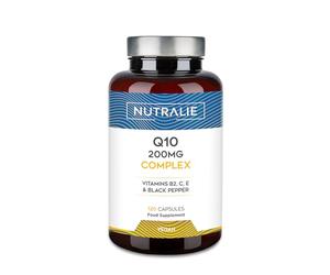 Coenzyme Q10 Complex 200mg - Vitamins C, E and B2 - with Black Pepper - 120 Capsules Coq10 - Ubiquinone Coenzyme Q10-120 Capsules Nutralie