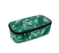 COEQcmE Camo Pencil Case for Boys Age 10-12 Cool Pencil Box with Compartments Big Capacity Wolf Camo Green Pen Case for Kids Middle School with Pen Slots for Back to School Gifts