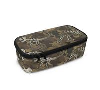 COEQcmE Dcmosaur Pencil Case for Boys Ages 4-8 10-12 Green Pencil Box for Kids Kcmdergarten Dcmo Bone Camo Prcmted Pen Case for Purse for Kid Pencil Pouch with Pen Slot,26x11.4x8 cm