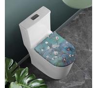 COEQINE 1 Piece Bathroom Set for Toilet Lid Cover,Fashion Peacock Floral Pattern Toilet Seat Lid Cover With Soft Stretch Cover for Lid Cover Bathroom