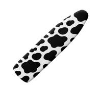 COEQINE 15x54 Inch Ironing Board Cover-Soft Cover Ironing Board Cover Extra Thick Resists Scorhing And Staing Fits for Hook Elastic,Cute Cow Print Black White Ironing Board Cover