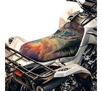 COEQINE 2 Pcs Atv Covers Waterproof Outdoor Heavy Duty Sunset Wolf Print Four Wheeler Seat Cover Compatible with Most ATV for Sportsman, Rancher, Foreman, Scrambler, 64x25 cm