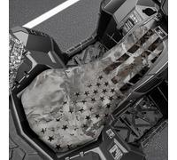 COEQINE 2 PCS Universal Atv Seat Cover Replacement 4 Wheeler Accessories Breathable Padded Protector Gray Star Pattern Hunting Accessories For Trucks Machine Washable Easy to Install, 25X64CM