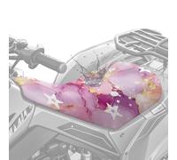 COEQINE 2PCS Pink Star Marble Print Atv Seat Covers For Women Cute Easy to Install 4 Wheeler Accessories For Adult Soft Waterproof Motorcycle Cushion Covers for Rancher, 25X64CM